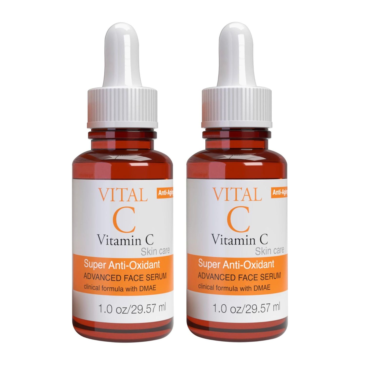Vital-C Vitamin C Serum for Face | Light Moisturizer | Skin Firming | Boosts Collagen | Boost Skin Collagen, Hydrate &amp; Plump Skin, Anti Aging, Wrinkle &amp; Antioxidant Face Serum, 1+1 Fl Oz (Pack of 2)