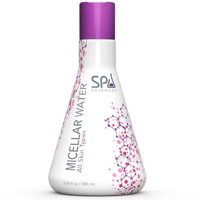 SPA SCIENCES - Micellar Water - Made in the USA - With Hyaluronic Acid &amp; Chamomile, Cucumber, Seaweed Extracts - Soothe, Cleanse, Protect - Vegan - For All Skin Types - 6.76oz