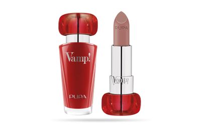 Pupa Milano Vamp! Extreme Colour Lipstick With Plumping Treatment - For Fuller, Defined Lips - Adds Incredible, Deep Color To Lips - Soft Texture Adheres Perfectly - 101 Warm Nude - 0.123 Oz