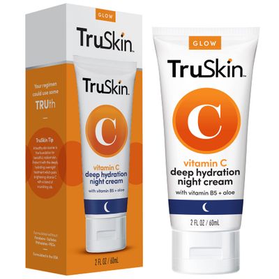 TruSkin Vitamin C Night Cream - Collagen Supporting Blend with Cocoa Butter, Vitamin B5, Botanical Essential Oils - Brightening and Firming Skin, Face &amp; Neck, 2 Fl Oz