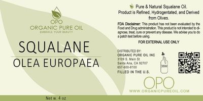 Squalane Oil - 100% Pure, Refined, Plant-Derived, Non-GMO Squalene from Olives - 4 oz Glass & Dropper - Ultra Hydrating Carrier Facial Oil for Face, Skin, Hair, Body, Scalp & More - For All Skin Types