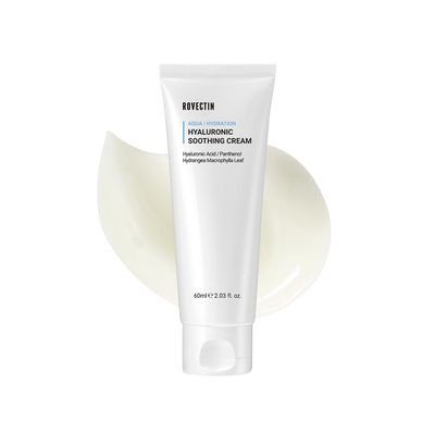 ROVECTIN Aqua Hyaluronic Soothing Cream - Skin Barrier Repair with Astaxanthin, Hyaluronic Acid, Niacinamide | Intense Hydrating Cream | Fragrance Free, Vegan, Korean Skincare (2.03 fl oz)