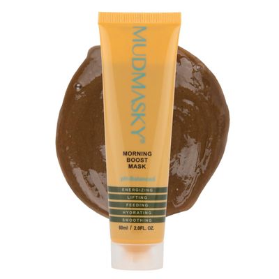MUDMASKY Morning Boost Mask 60ml - Energizing Clay Face Mask for Beauty &amp; Skin Care, Hydrating &amp; Lifting with Coffee, Moroccan Lava Clay, Indonesian Flowers - Moisturizing &amp; Smoothing