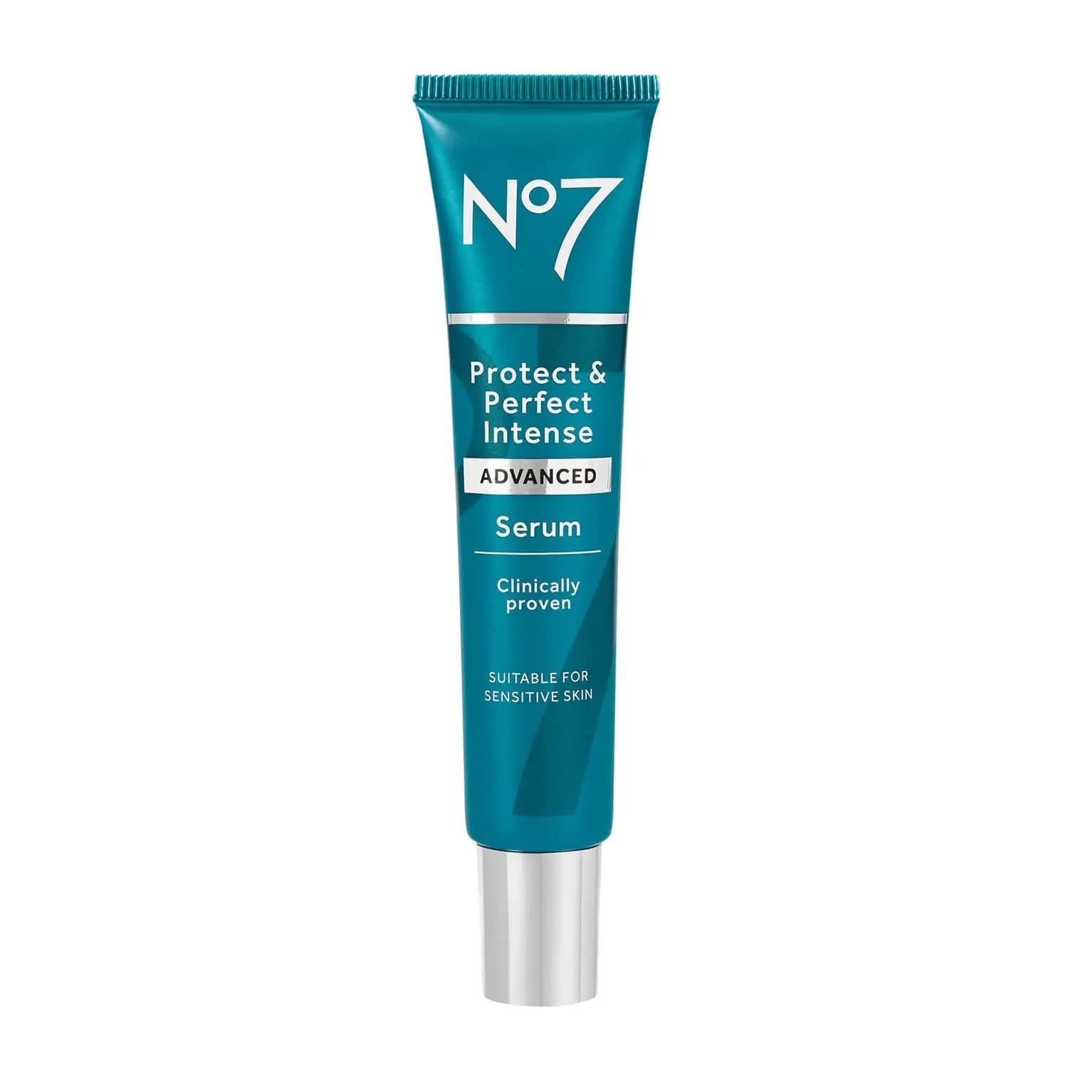 No7 Protect &amp; Perfect Intense Advanced Serum - Rice Protein &amp; Alfalfa Complex for Fine Lines and Wrinkles - Anti Aging Facial Serum with Matrix 3000+ Technology (30 ml)