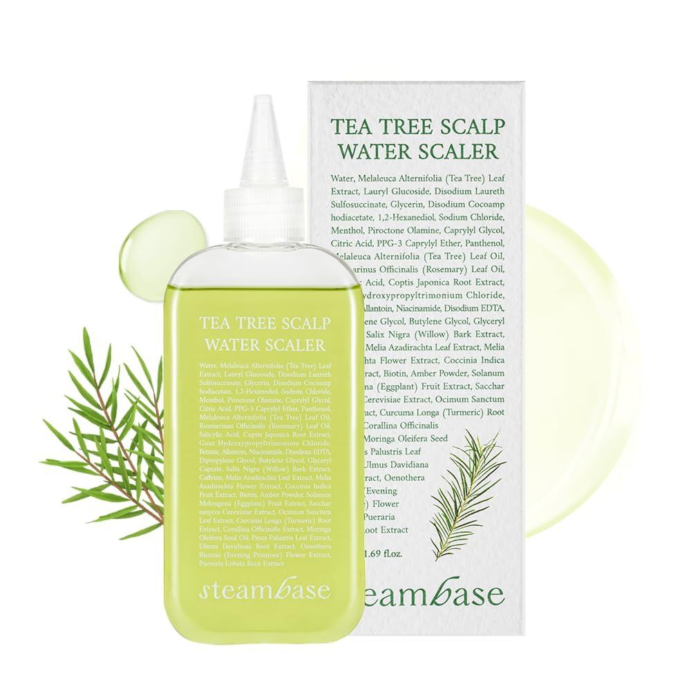 STEAMBASE Tea Tree Scalp Treatment | Purifies and Exfoliates Oily Scalp | Natural BHA &amp; Tea Tree | Removes Odor &amp; Buildup | Hypoallergenic Exfoliator, 8.42 fl oz