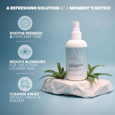 Hypochlorous Acid Spray for Face - HOCl for Cleansing & Blemish Reduction - Travel Size Facial Cleanser Spray for Post Workout - Sweat Spray - Face Spray for Body, Safe for Eyes - Post Workout