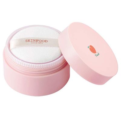 SKINFOOD Peach Cotton Multi Finish Powder 15g - Peach Extract &amp; Calamin Powder Contained Sebum Control Silky Powder for Oily Skin, Sweet Peach Scent with Baby Skin