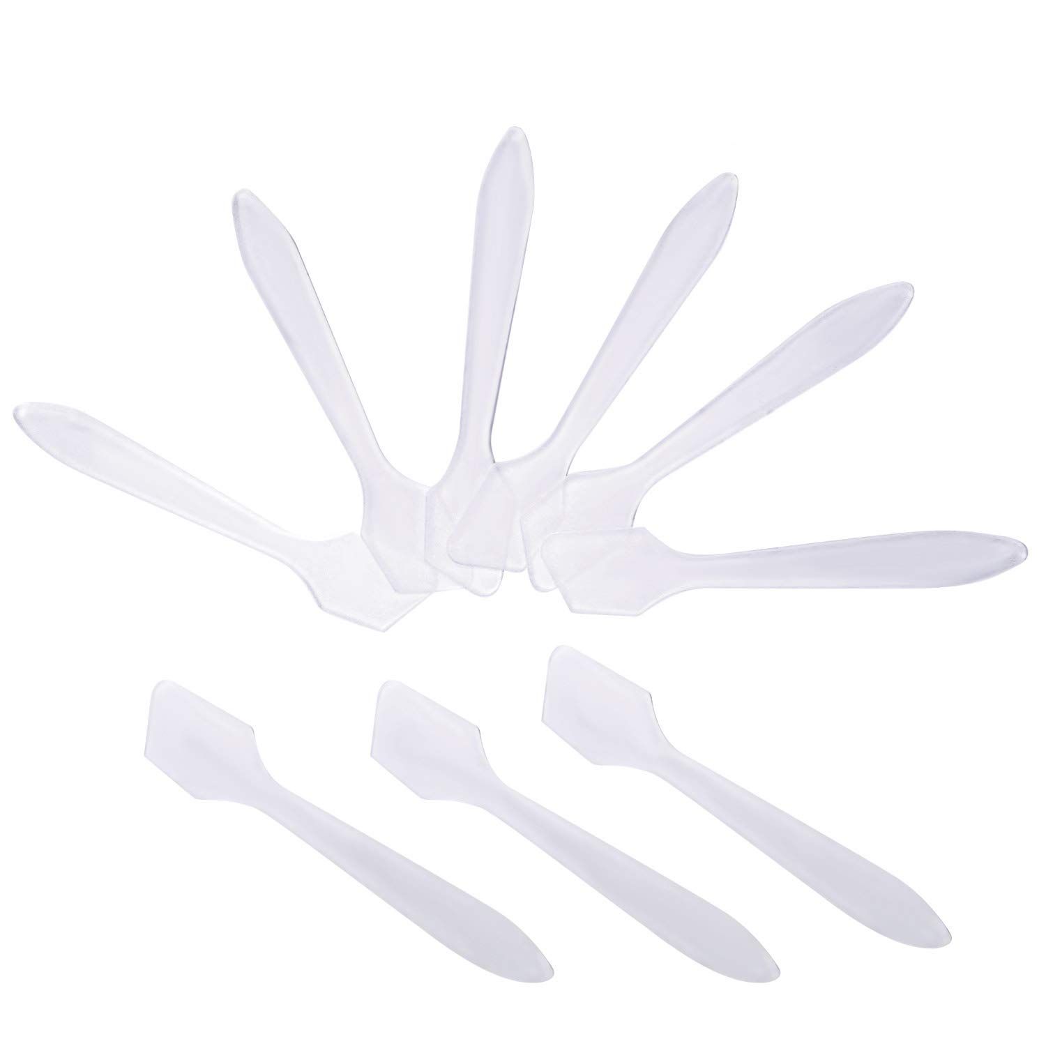 Senkary 200 Pack Cosmetic Makeup Spatulas Small 3.2 Inch Disposable Plastic Spatula Facial Skincare Face Mask Spatula (Translucent)