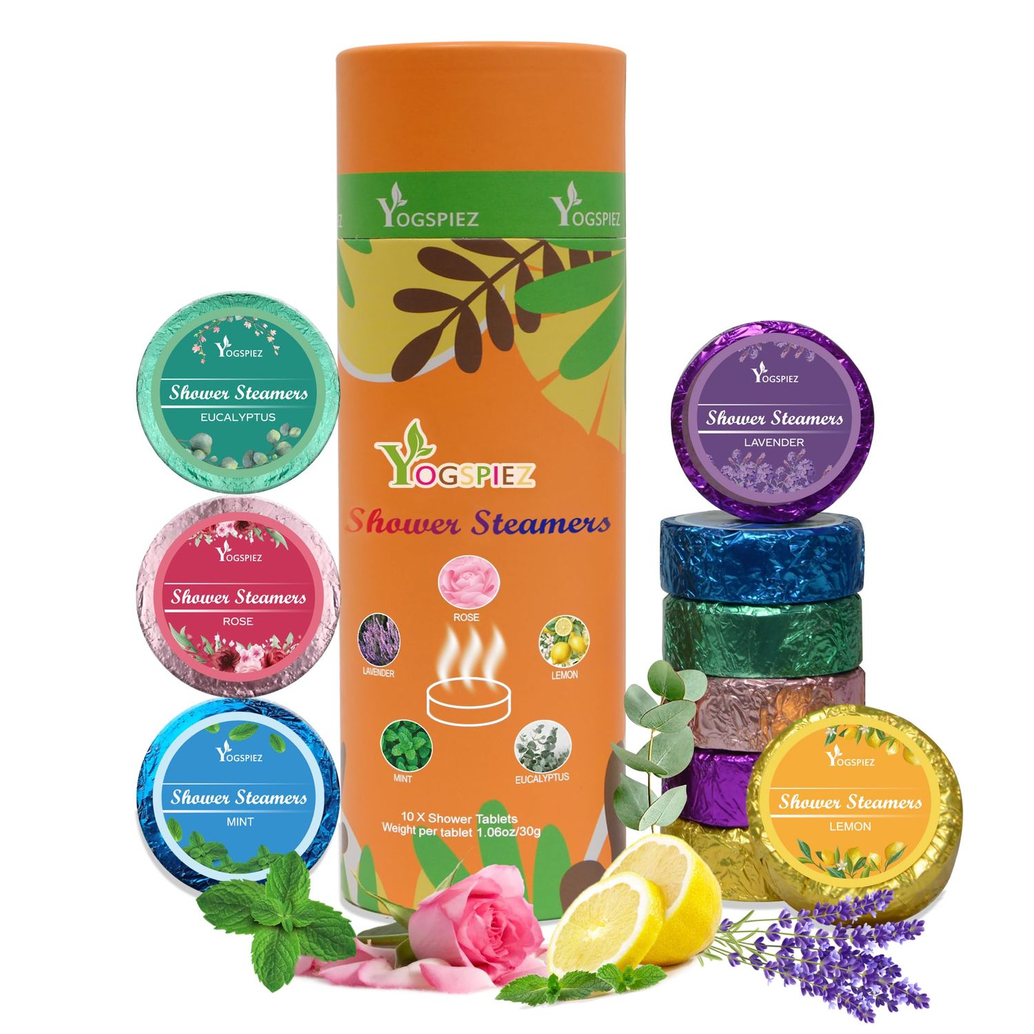 Yogspiez Shower Steamers Aromatherapy,10-Pack with Eucalyptus,Lavender,Shower Bombs for Men and Women - Perfect for Mother&#39;s Day Mom from Daughter,Gifts for Her