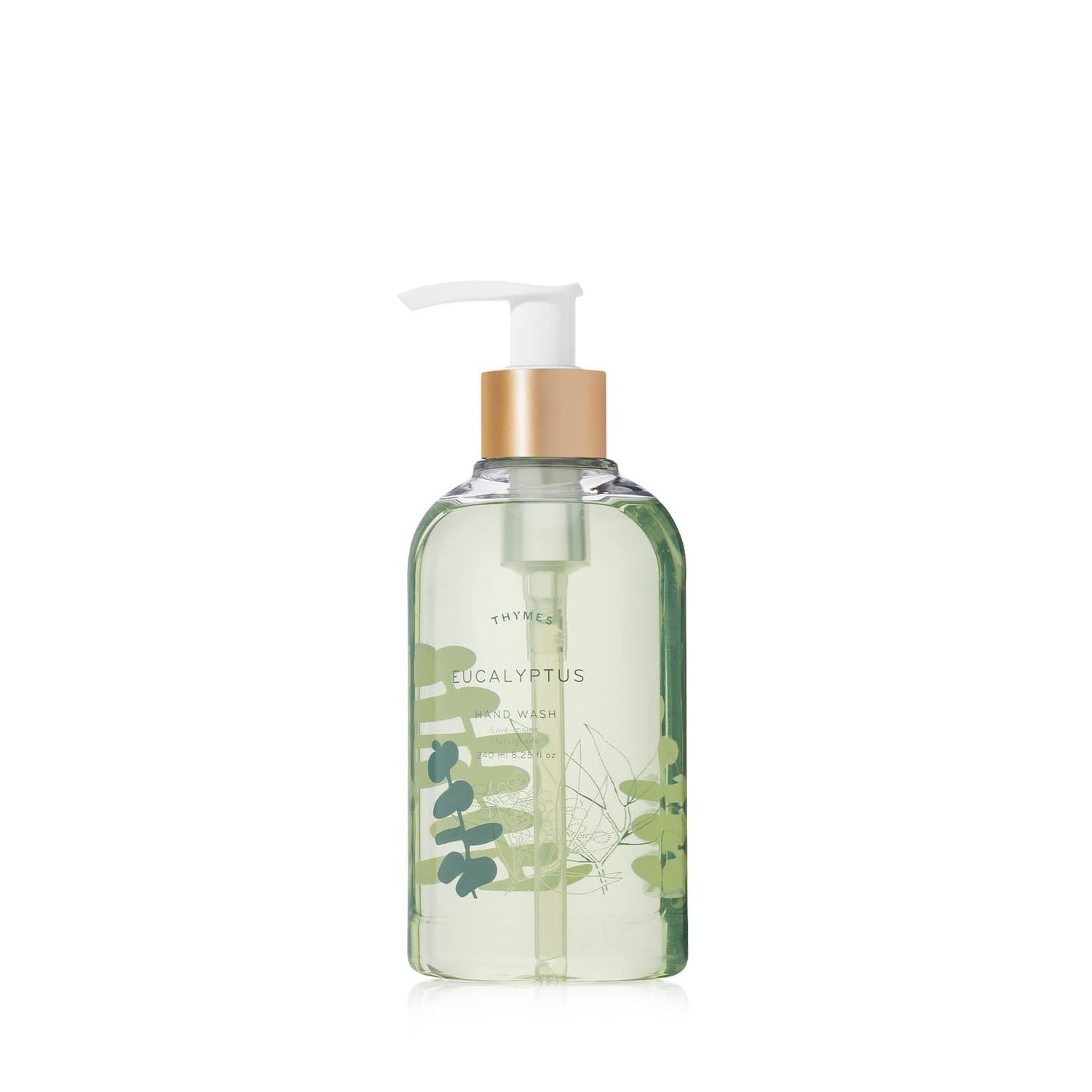 Thymes Moisturizing Hand Wash Soap with Pump - Luxury Hand Soap Gently Cleanses &amp; Moisturizes - Skin Care with Glycerin &amp; Jojoba - Energizing, Fresh Fragrance (Eucalyptus, 8.25 oz)