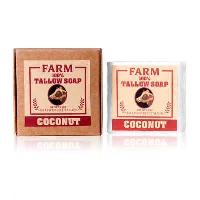Natural Tallow Soap for Men and Women, 3.5oz, Grass Fed Tallow Soap, Moisturizing Face &amp; Body Wash, Beef Tallow Soap for Skin Care,Wash Great for Dry, Itchy