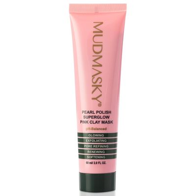 MUDMASKY Pearl Polish Superglow Pink Clay Mask 2.0 OZ - Premium Australian Grade 1 Clay for Acne, Exfoliating &amp; Renewing - Fragrance-Free &amp; Gentle Face Mask Skin Care &amp; Natural Glow Beauty Mask