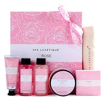 Spa Gifts for Women Spa Luxetique Bath and Body Gifts Set 6pcs Gift Baskets for Women Rose Bath Sets for Women Christmas Gifts For Women