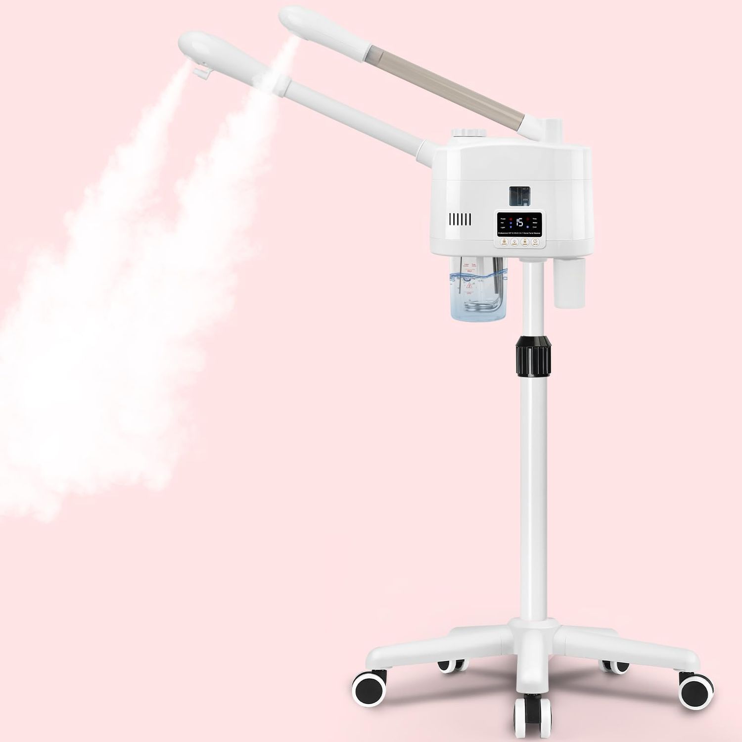 Professional Facial Steamer, 2 in 1 Facial Steamer with Hot&amp;Cold Nozzle, Esthetician Face Steamer with Digital Display for Spa, Salon and Home Use