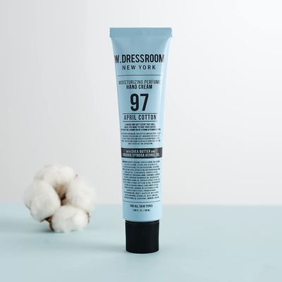 W.Dressroom No.97 April Cotton Moisturizing Hand Cream for Dry Hands, Non-Greasy Korean Hand Lotion &amp; Hand Care for Women with Hydrating Formula, Travel Size (1.69 fl oz)