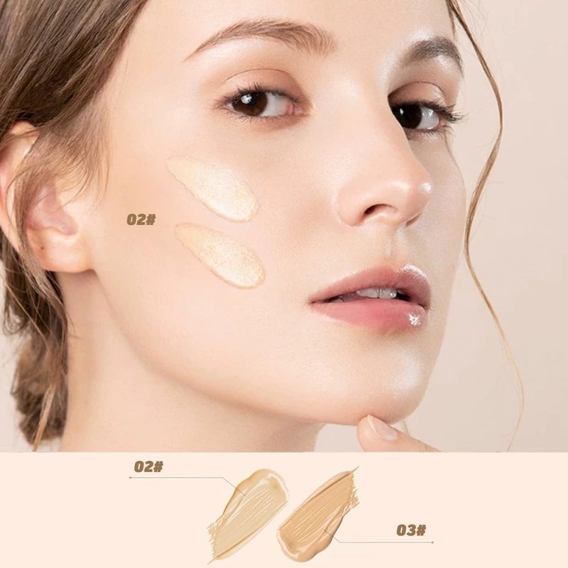 Moisture Cushion CC Cream Foundation for Mature Skin - Flawless Concealer BB Cream with Mushroom Sponge, Long-Lasting Waterproof Air Cushion, Natural Honey and Pine Makeup, Even Skin Tone02# NATURE