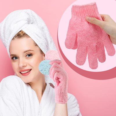 Tegeme 50 Pcs Exfoliating Gloves for Body, Double Sided Exfoliating Bath Gloves Shower Gloves for Women Deep Clean Skin for Spa Massage Beauty Skin Shower Scrubber Bathing Accessories (13 Colors)