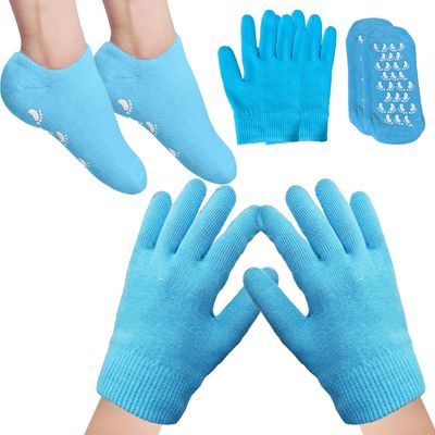 Moisturizing Gloves and Socks, Gel Spa Moisturizing Therapy Sock  Glove, Overnight Gloves for Dry Hands, Repair and Soften Aging, Hand and Feet Care for Chapped and Dry Skin