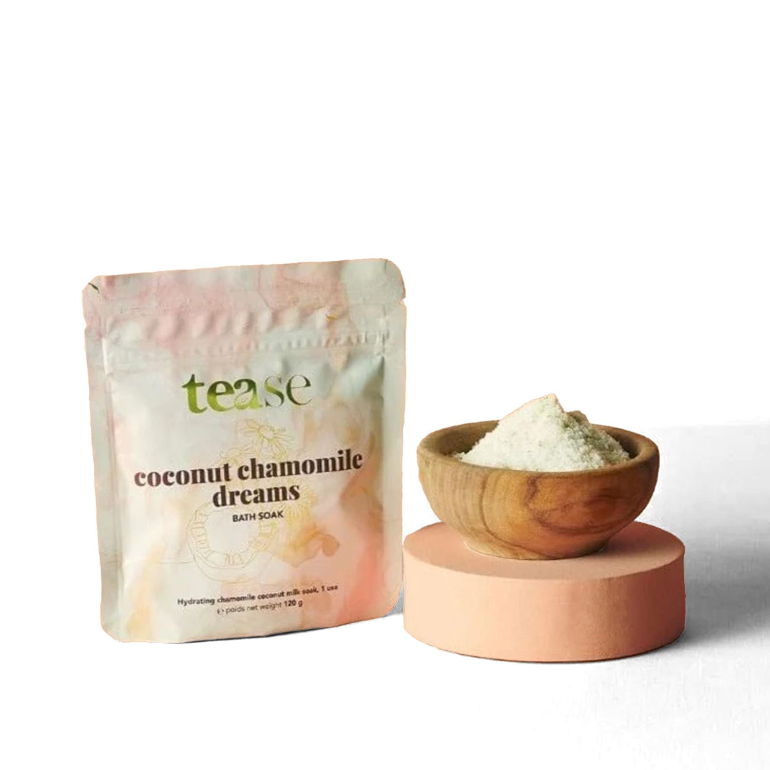 Tease Tea Chamomile Bath Salt - Coconut Chamomile Dreams Bath Soak, Hydrating and Moisturizing Bath Soak, Organic Bubble Bath for Women with Coconut Oil and Chamomile Oil
