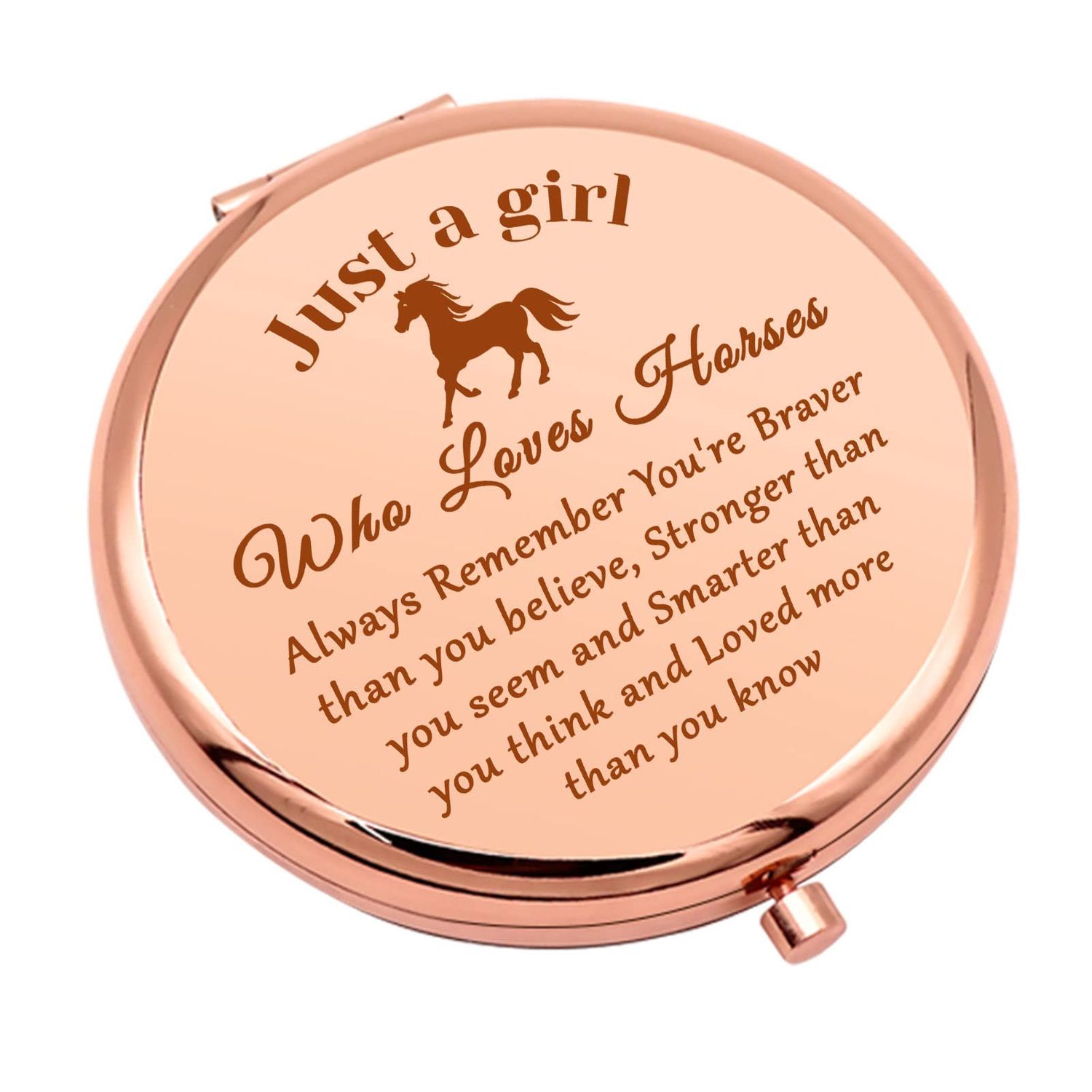 Horse Lover Gift Horses Gifts for Girls Compact Makeup Mirror for Daughter Niece Equestrian Gifts for Women Animal Lover Gifts Inspirational Gift Folding Makeup Mirror Birthday Graduation Gifts