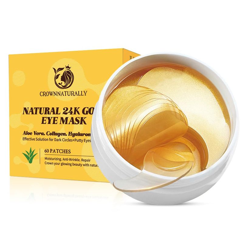 Under Eye Patches with Aloe Vera Natural for Dark Circles and Puffiness, Hyaluronic Acid Eye Mask 60 Pieces Moisturizing Skin Care for Anti-Wrinkle