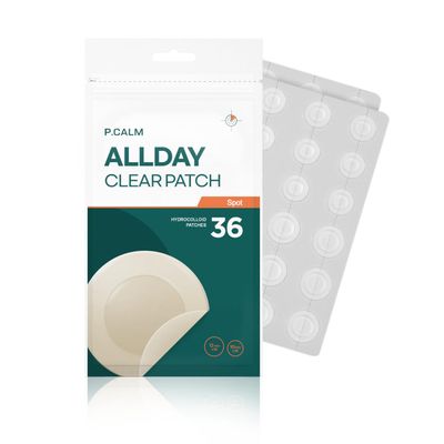 P.CALM Allday Clear Spot Patch 36 Counts | Korean Skin Care for Sensitive Skin | Hydrocolloid with Niacinamide, Salicylic Acid, Tea Tree, Centella