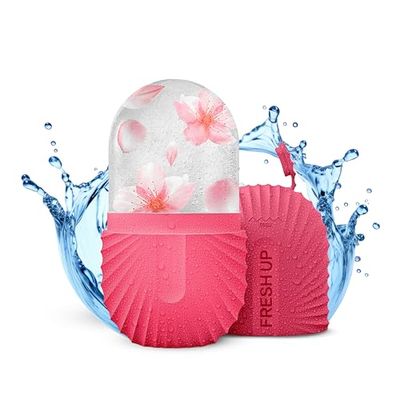 Ice Roller For Face, Fresh up Ice Cube Roller Massager For Face, Reduce puffiness and dark circles, Minimize pores and improve Skin texture (Pink, Ice Roller)