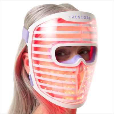 iRestore LED Face Mask Light Therapy | Blue, Infrared &amp; Red Light Therapy for Face | Illumina Skincare Device Facemask - Youthful Radiant Skin with Reduced Wrinkles, Fine Lines | Contour | 360 LEDs