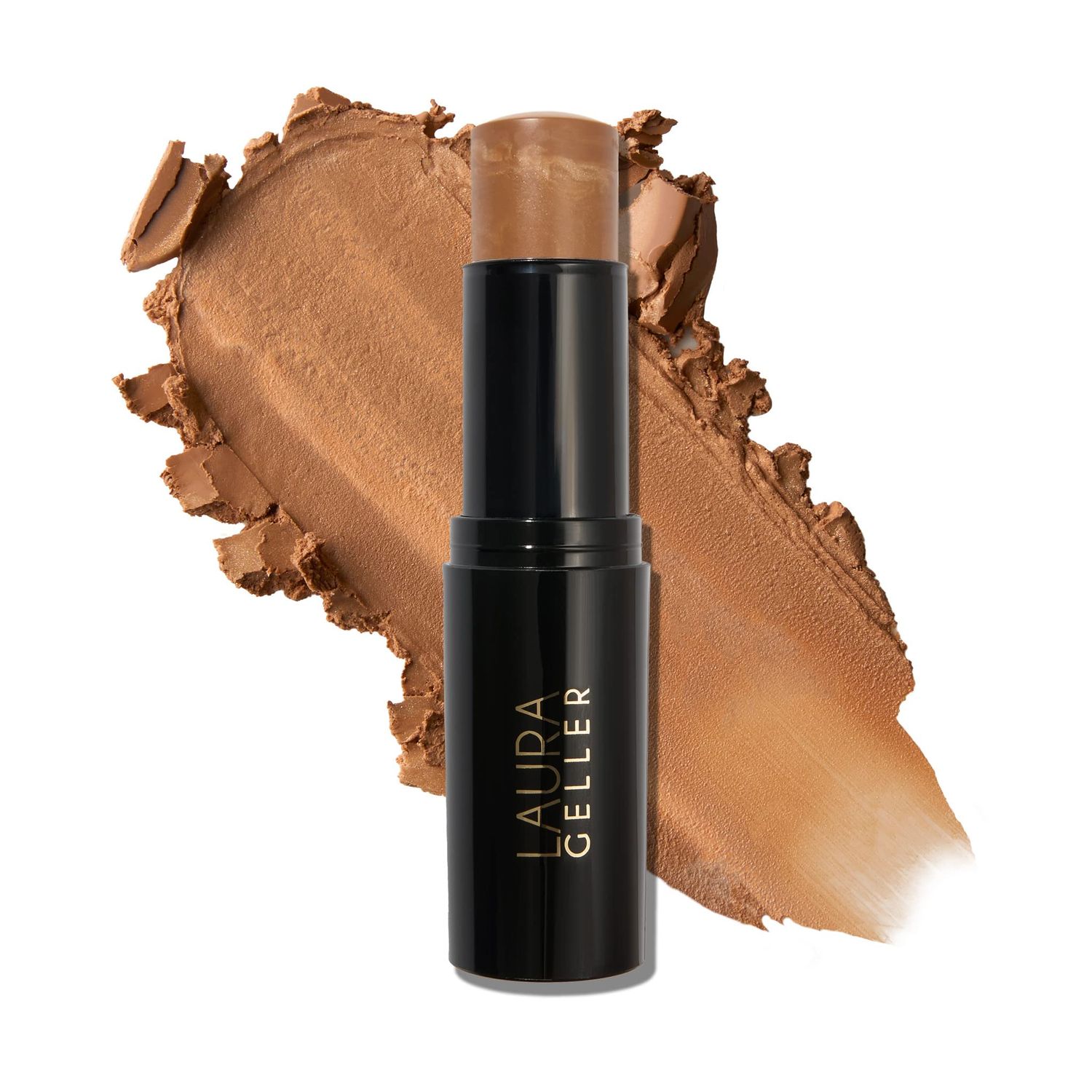 LAURA GELLER Italian Marble Bronzer Makeup Stick | Cream Finish Marbleized Contour for Natural Glow D&#39;oro Glow