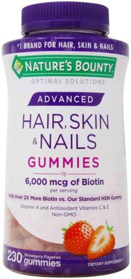 Nature&#39;s Bounty Hair, Skin &amp; Nails Rapid Gummies -Supports Hair, Skin, and Nail Health for Women, 230 Count