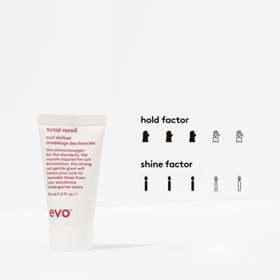EVO Total Recoil Curl Definer - Strong Hold Defining Moisturizing Cream - Enhances Natural Curl Pattern &amp; Reduces Frizz - Humidity Control - Travel Size, 30ml / 1.01fl.oz