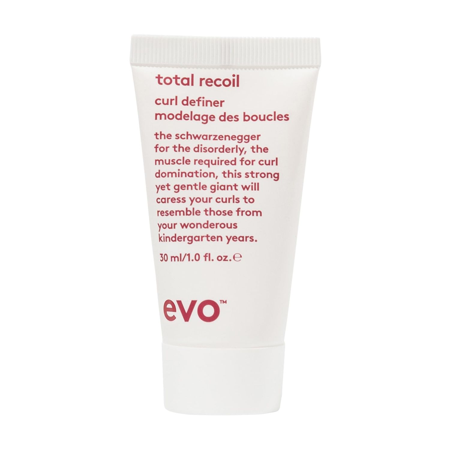EVO Total Recoil Curl Definer - Strong Hold Defining Moisturizing Cream - Enhances Natural Curl Pattern &amp; Reduces Frizz - Humidity Control - Travel Size, 30ml / 1.01fl.oz