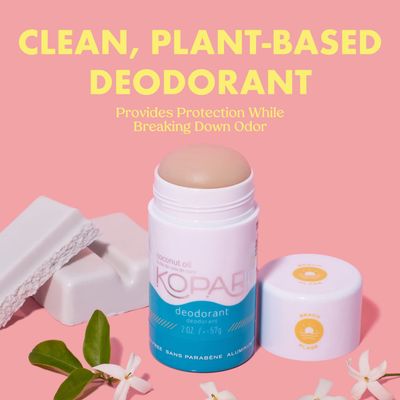 Kopari Aluminum Free Coconut Deodorant, Non Toxic &amp; Clean Plant-Based, No Aluminum, Parabens or Baking Soda, Long Lasting Protection, Beach 2 oz
