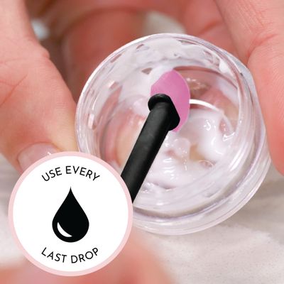 S&amp;T INC. Makeup Spatula, Large and Mini Silicone Spatula Set for Cosmetics, Shampoo, Hair Care, and Skin Care Products, 2 Piece Set, Black/Pink