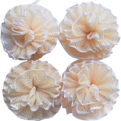 Super Exfoliating Home Spa Weave Loofah Shower Sponge Pouf Mesh Brush - Bath Spa Puff Scrubber Ball - Face Body Poof - Rich Foams Bubble?4.7&quot; Each? Pack of 4