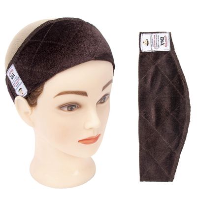 gexworldwide GEX Wig Grip Band Adjustable Wig Comfort Band Headband Flexible Velvet Scarf Wig Comfort Non-Slip Adjustable Fasten Wig Bands With Arch Extra Hold for Women (Brown)