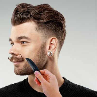 G.B.S Folding Beard Comb for Men - Handmade Keychain Mustache Comb - Portable Pocket Travel Comb for Grooming &amp; Combing Hair, Beards and Mustaches