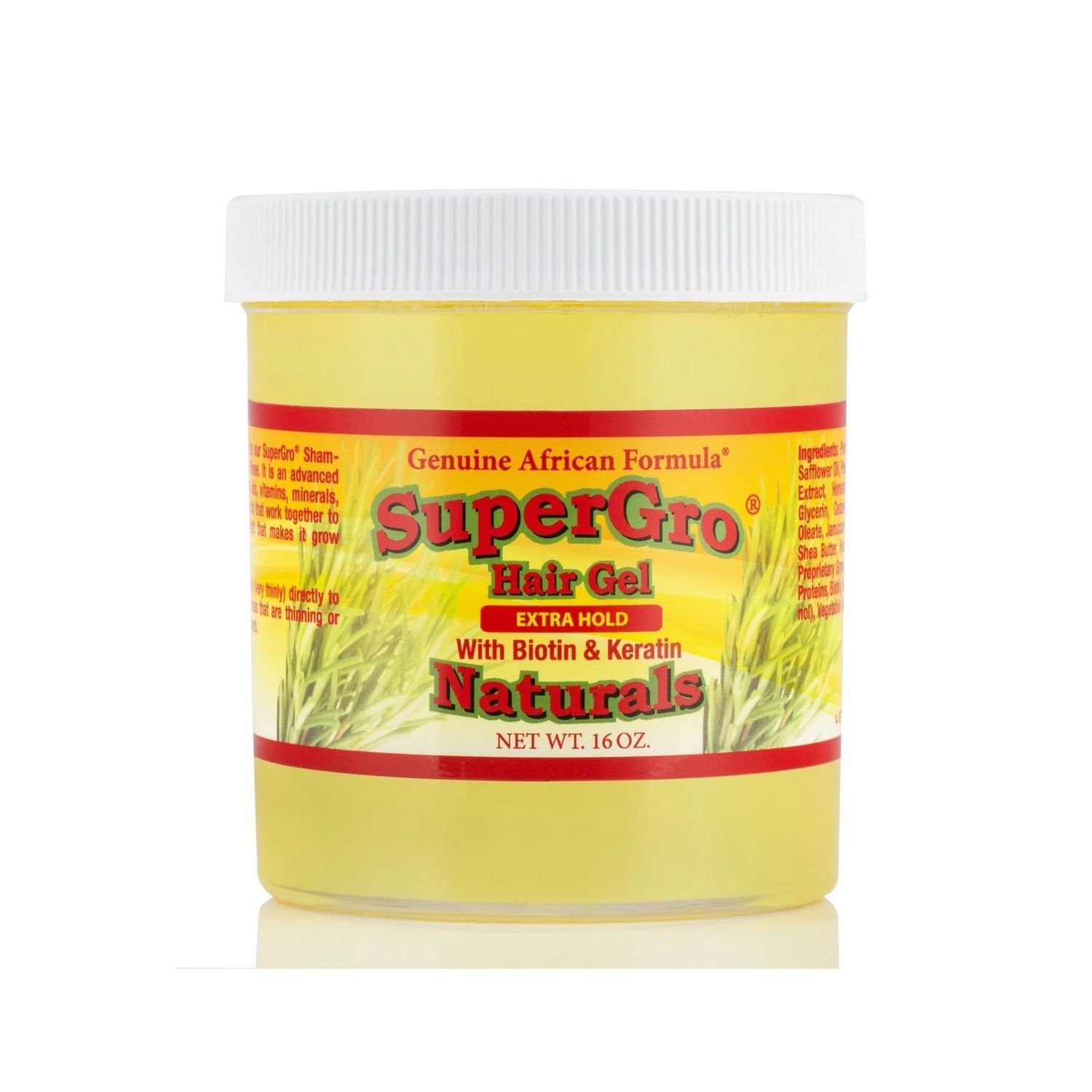 Genuine African Formula SuperGro Extra Hold Gel for Natural Hair Styling - 16 oz