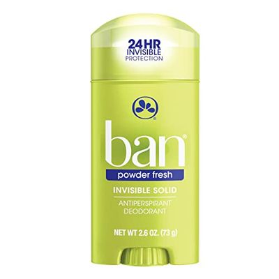 Ban Original Unscented 24-hour Invisible Antiperspirant, Solid Deodorant for Women and Men, Underarm Wetness Protection, with Odor-fighting Ingredients, 2.6 oz (Pack of 6)