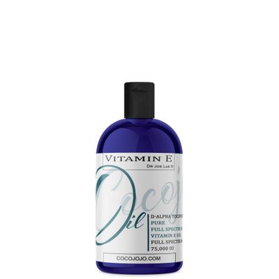 Dr Joe Lab Vitamin E Oil - Pure &amp; Undiluted, Full Spectrum, D-Alpha Tocopherol, 75,000 IU - 8 oz - for Skin, Hair, Nails, Body Care Hydrating Rejuvenating - Packaging May Vary