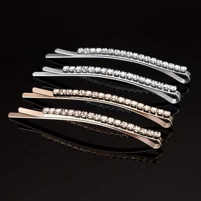TecUnite 16 Pieces Rhinestone Bobby Pin Metal Hair Clips Clear Crystal Hair Pin Decorations for Lady Women