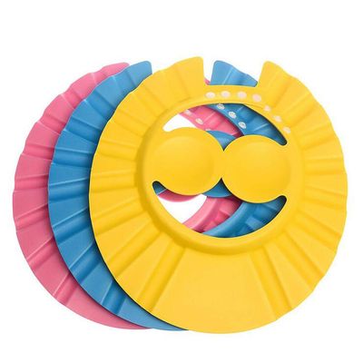 3pcs Soft Adjustable Bath Shower Cap - Baby Kids Children Shampoo Bath Bathing Waterproof Hat Wash Hair Cap Hair Cutting Protection(Color Random) size A-With Eye Cover