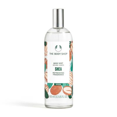The Body Shop Shea Body Mist - Refreshes and Cools with a Sweet Nutty Scent - Vegan - 3.3 oz