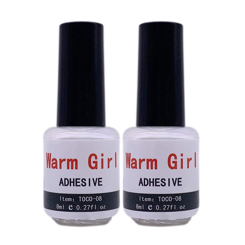 Professional 2PCS Galaxy Star Nail Art Glue for Foil Sticker Nail Transfer Tips Decorations Adhesive White 8ml