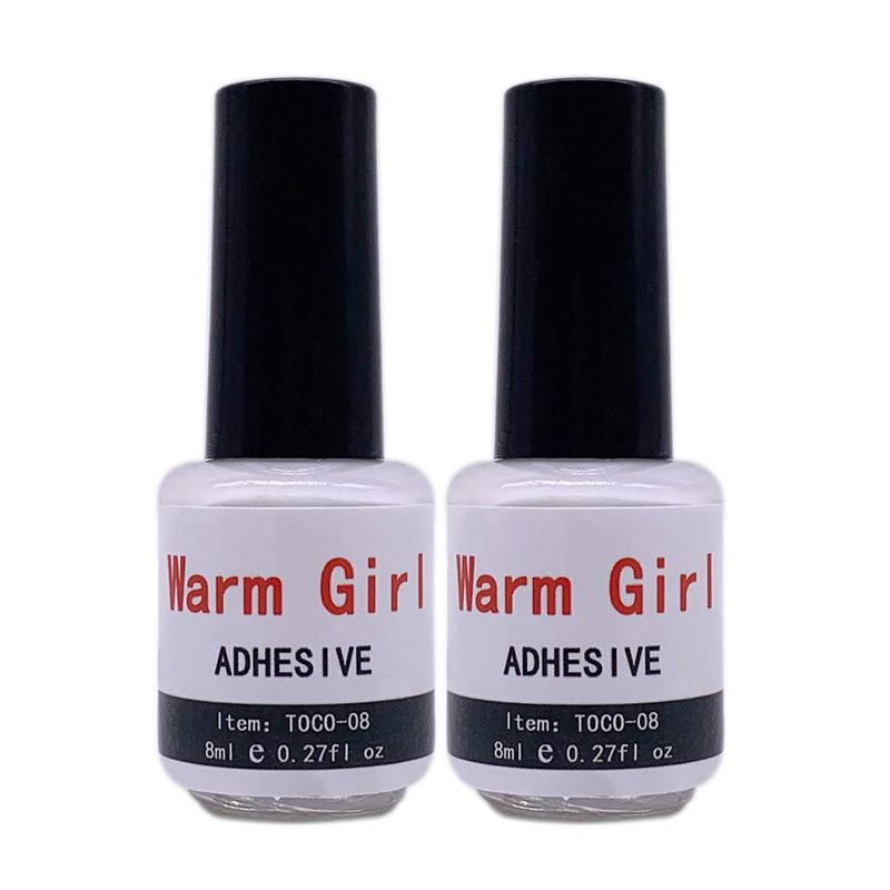 Professional 2PCS Galaxy Star Nail Art Glue for Foil Sticker Nail Transfer Tips Decorations Adhesive White 8ml