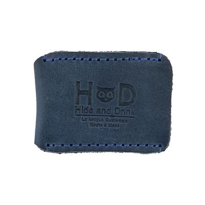 Hide &amp; Drink, Leather Double Edge Safety Razor Head Protective Sheath, Shaving Travel Cover Handmade (Slate Blue)