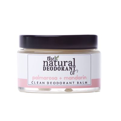 The Natural Deodorant Co, Clean Deodorant Balm Palmarosa &amp; Mandarin 55g, Aluminium Free, Plastic Free, All Day Protection