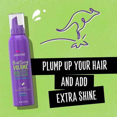 Aussie Mousse, with Bamboo &amp; Kakadu Plum, Instant Volume, For Fine Hair, 6 Fl Oz (Pack of 3), Packaging May Vary