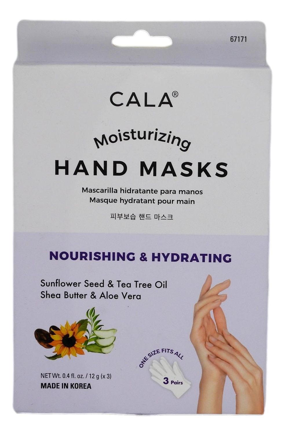 Cala Moisturizing hand masks 3 count, 3 Count