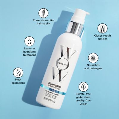 COLOR WOW Dream Cocktail Coconut Infused Leave-in Treatment - Silky, Supple, Frizz-Free Hair | Blow Dry Boost + Heat Protectant